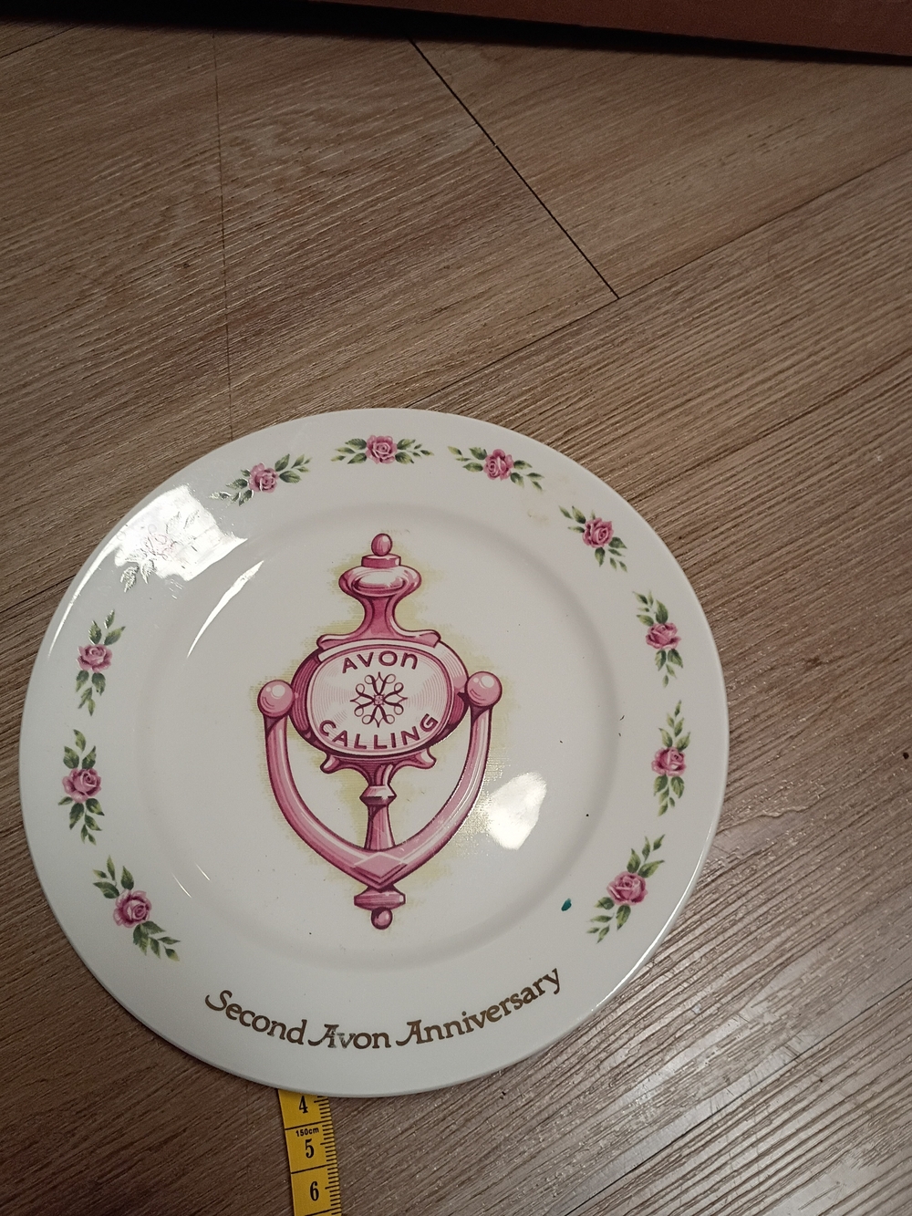 Avon Pink and Green Floral Commemorative Plate